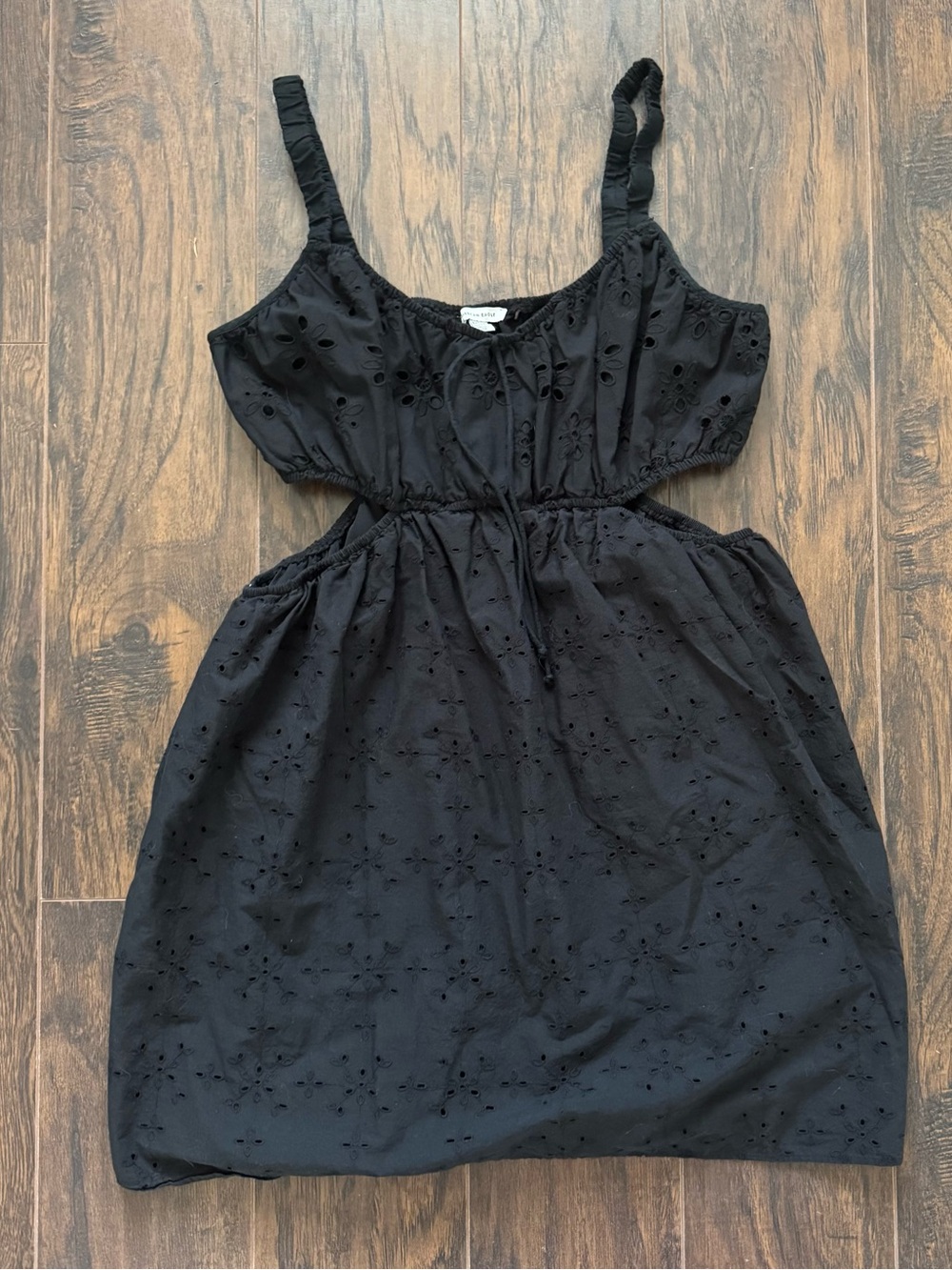 American Eagle XL Black Eyelet Cutout Mini Dress